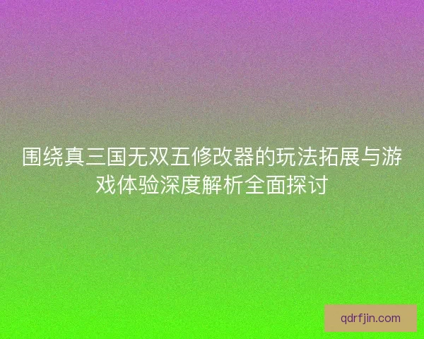 围绕真三国无双五修改器的玩法拓展与游戏体验深度解析全面探讨